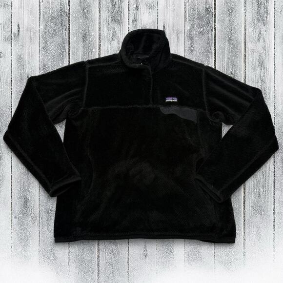 Patagonia Jackets & Blazers - Patagonia Women’s M Black 1/4-Snap Fleece Jacket Soft Warm Cozy Pullover